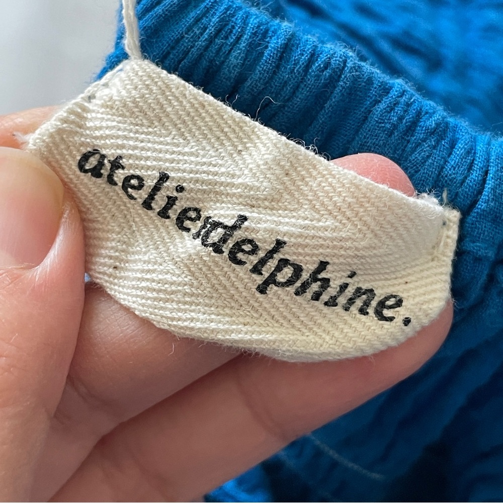 Atelier Delphine Dress organic cotton gauze ombre strapless womens Blue (medium) - Picture 2 of 8